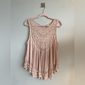 Boho pale pink tank